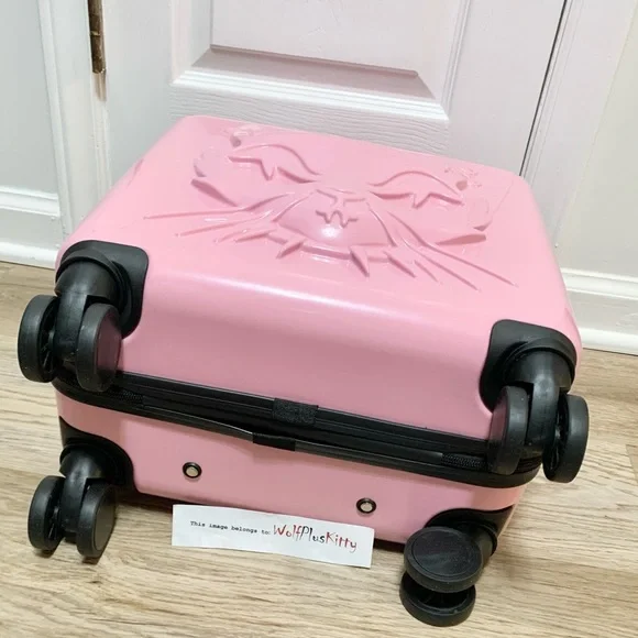 Dolls home pink punk positive Cattitude rolling travel bag NEW - Picture 5 of 10